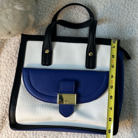 Olivia + Joy Black, White, and Blue Satchel - Picture 8 of 16